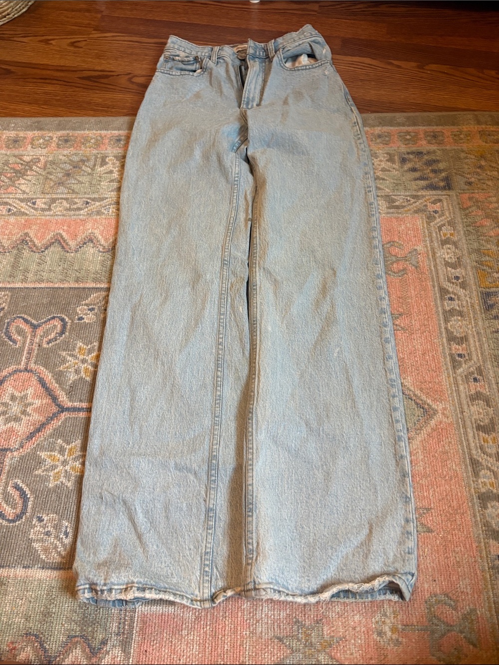 Abercrombie & Fitch Light Wash Blue Wide Leg Jeans